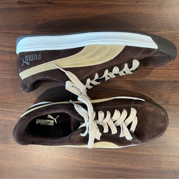 Like new - Mens brown/tan PUMA suede sneakers. - Picture 3 of 7